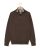 Pull col zippé chocolat 100% lambswool