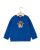 Pull col rond jacquard ourson bleu 100% lambswool