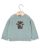 Pull col rond jacquard ourson vert d'eau 100% lambswool