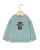 Pull col rond jacquard ourson vert d'eau 100% lambswool