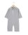 Combinaison naissance col polo laine-cachemire gris