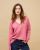 Pull V loose vieux rose 100% cachemire